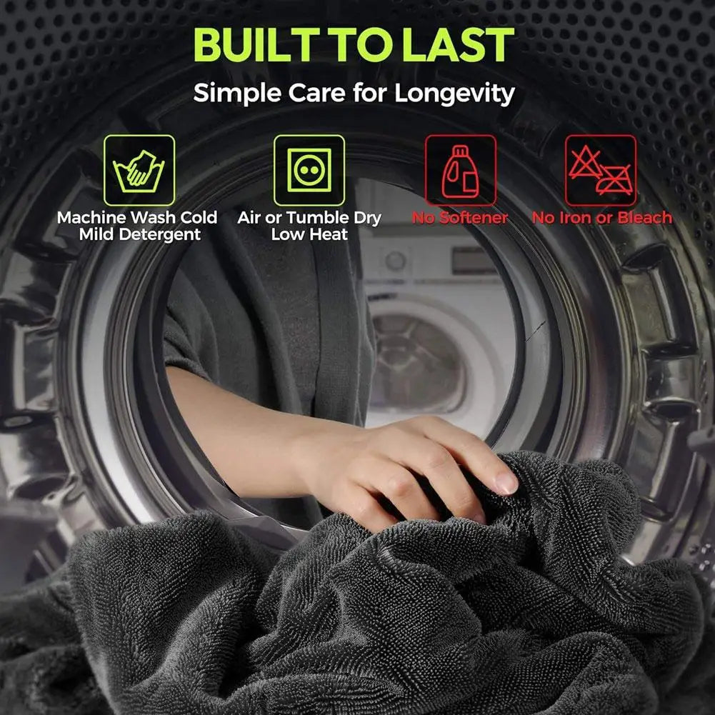 Extra Large 1400GSM Microfiber Car Drying Towel – Ultra Absorbent Detailing Towel for Cars, SUVs & Trucks