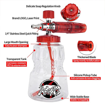 Ultimate Pressure Washer Foam Gun Kit | 5 Nozzles + 1L Foam Cannon | Fits Karcher & More