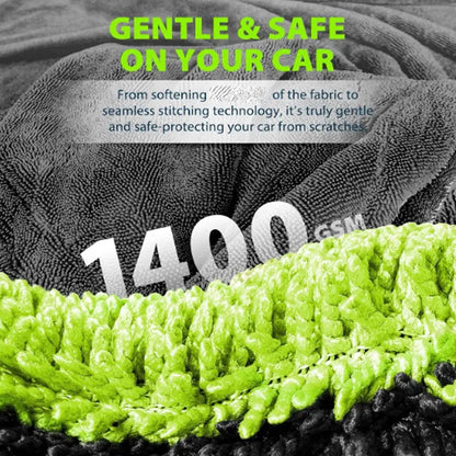 Extra Large 1400GSM Microfiber Car Drying Towel – Ultra Absorbent Detailing Towel for Cars, SUVs & Trucks