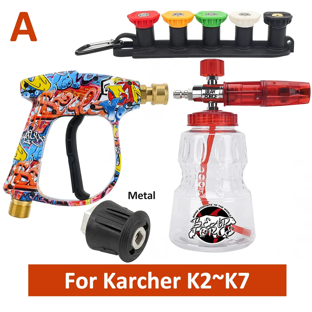 Ultimate Pressure Washer Foam Gun Kit | 5 Nozzles + 1L Foam Cannon | Fits Karcher & More