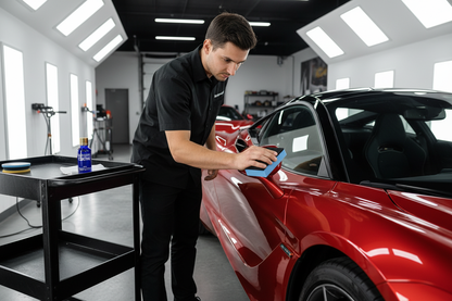 Detailer applying coating